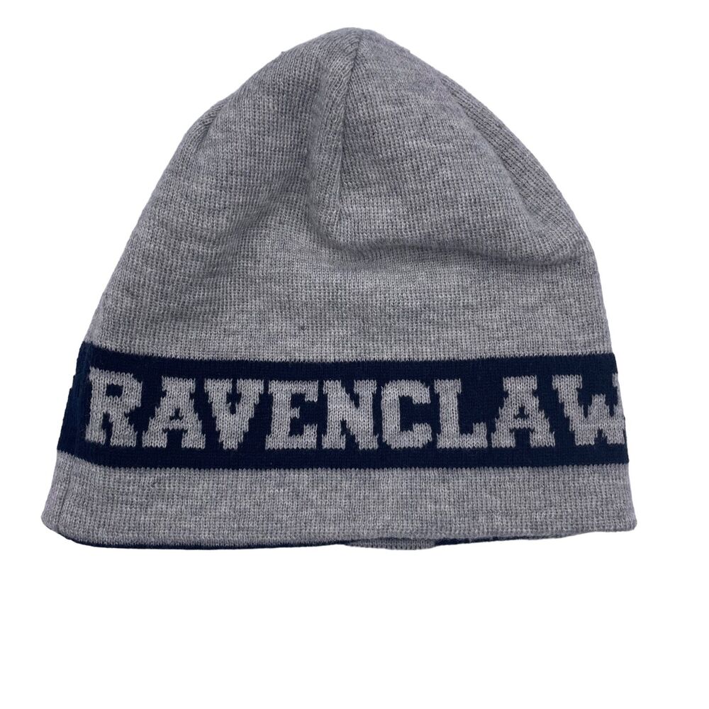 Harry Potter Official Ravenclaw Reversible Winter Beanie Gray Blue Unisex OS